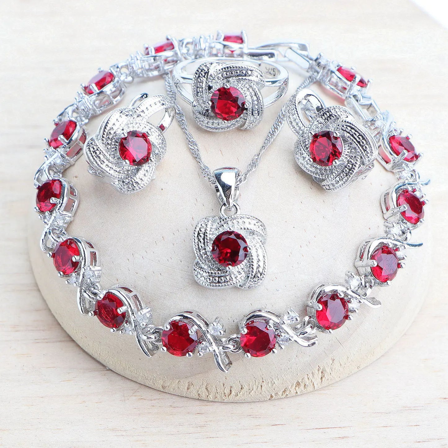 Blue Zirconia Jewelry Sets 925 Sterling Silver
