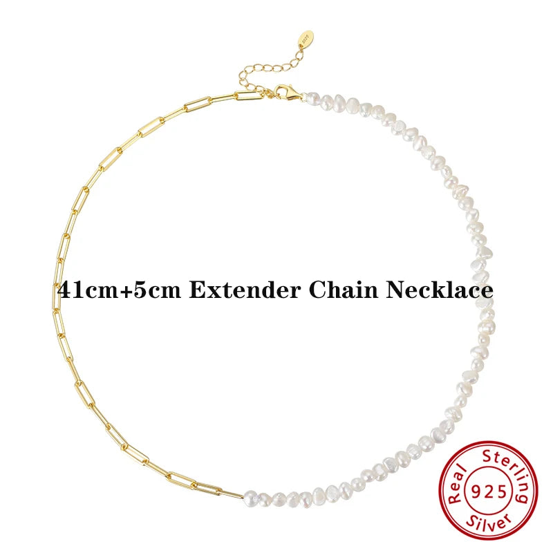 14K Gold Plated Genuine 925 Sterling Silver Paperclip Neck Chain