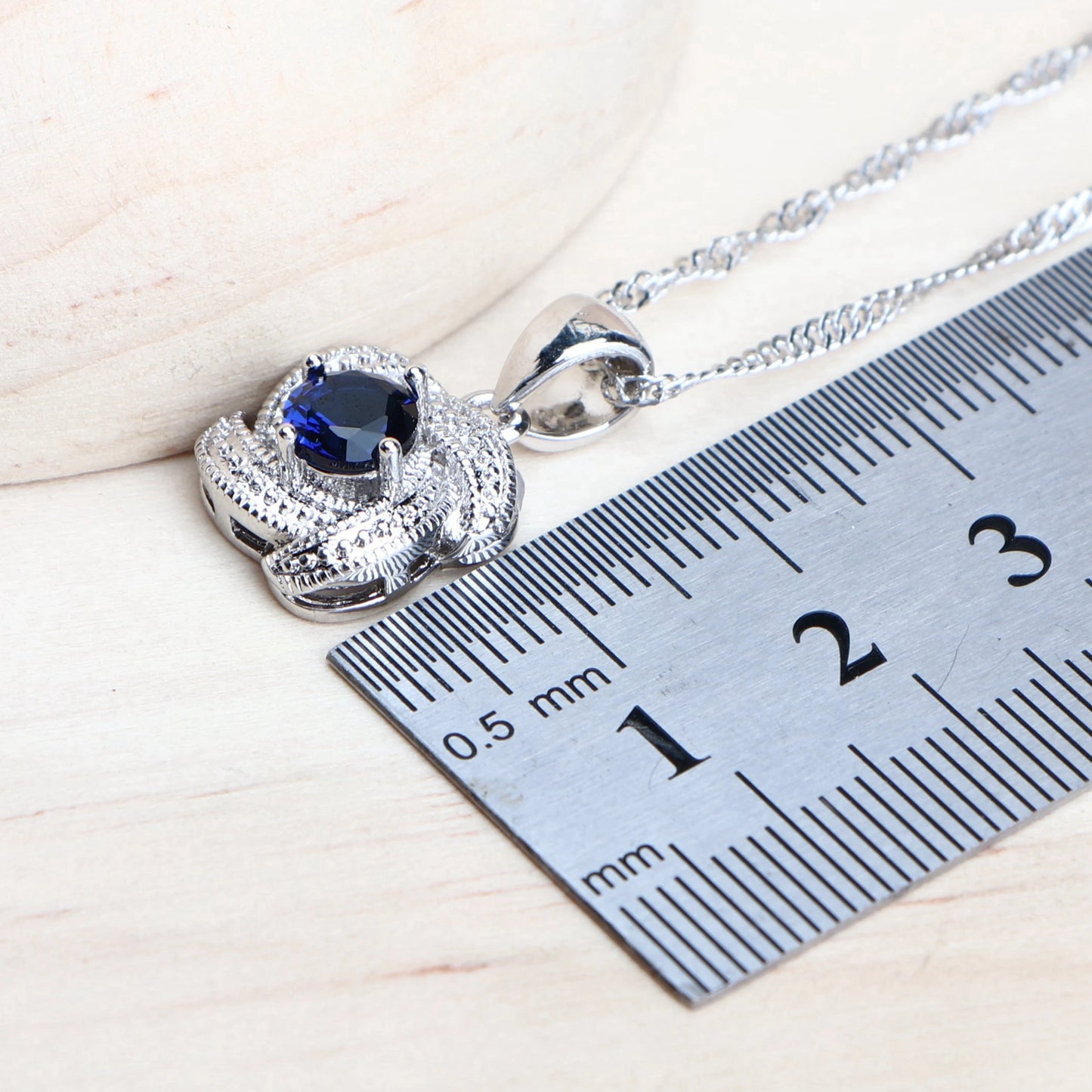 Blue Zirconia Jewelry Sets 925 Sterling Silver