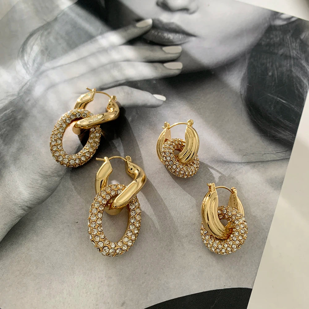Fashion CZ Zircon Round Huggie Hoop Earrings