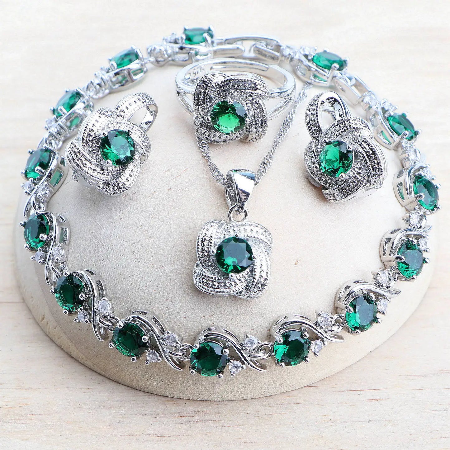 Blue Zirconia Jewelry Sets 925 Sterling Silver