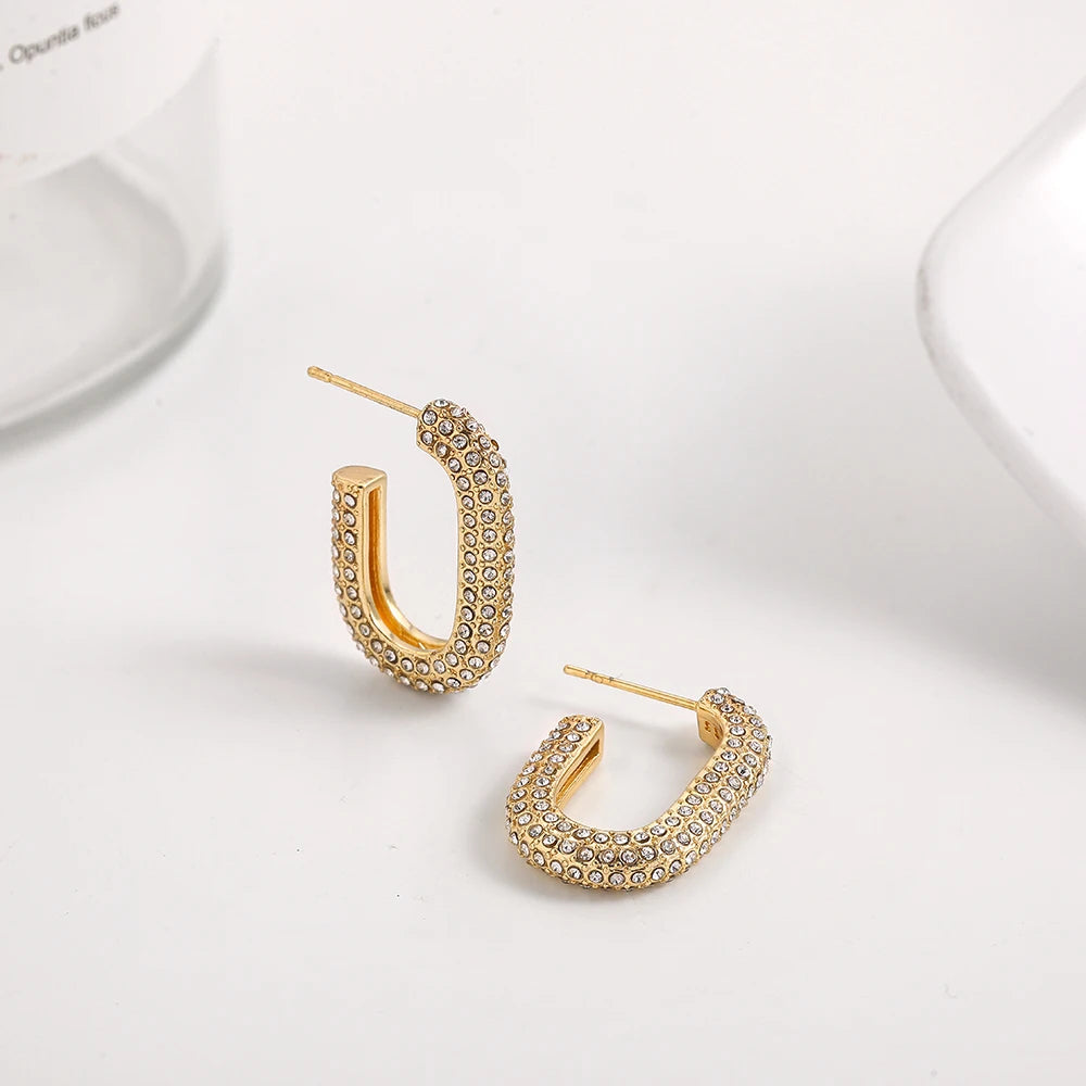 Fashion CZ Zircon Round Huggie Hoop Earrings
