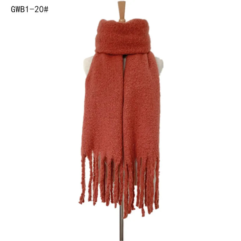 Luxury Cashmere Bright Solid Colors Scarf Winter Shawl