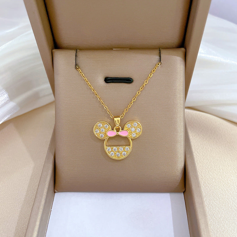 Cartoon Disney with Zircon Necklace