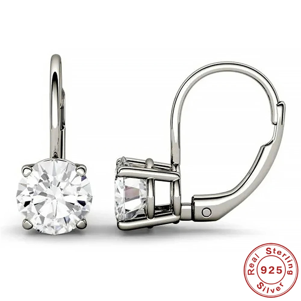 0.5-1.2 Carat D Color Moissanite Ear Stud Earrings 925 Sterling Silver