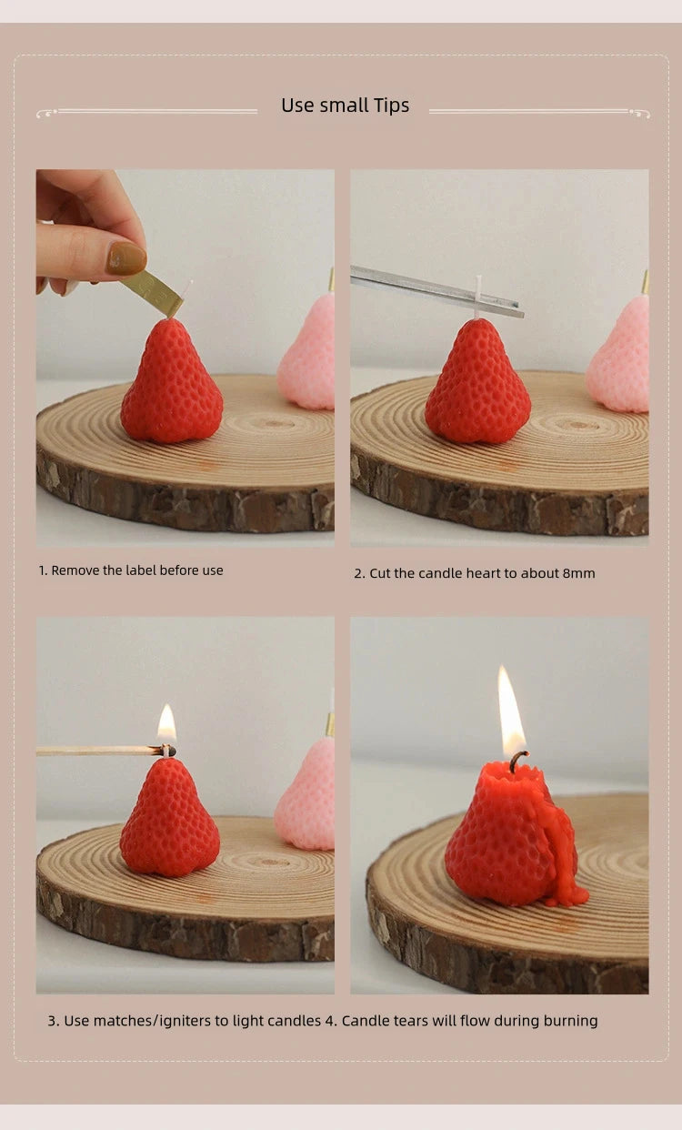 Strawberry Candles Soy Wax Aromatherapy