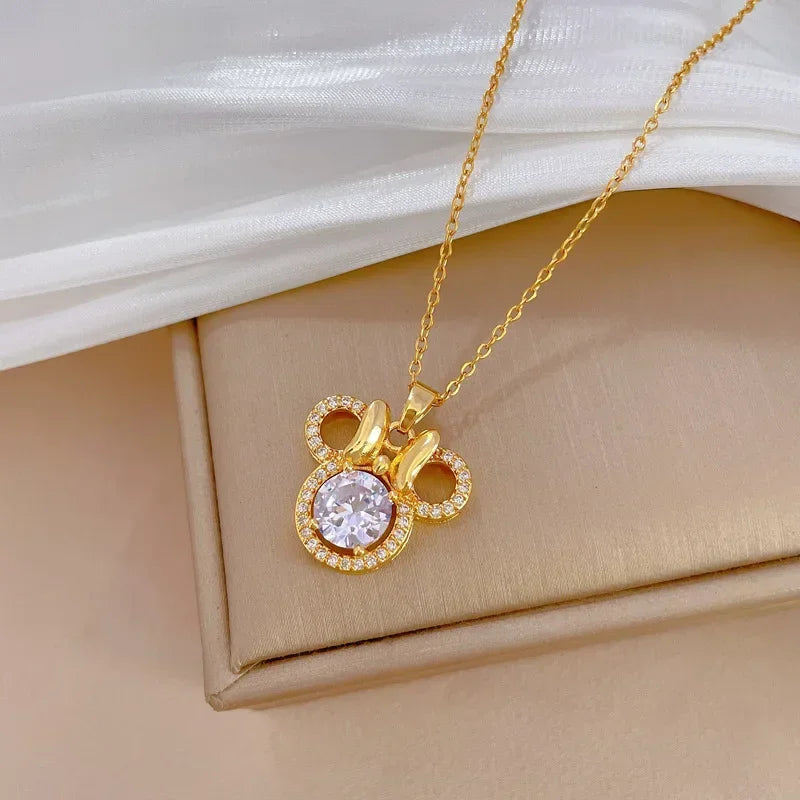 Cartoon Disney with Zircon Necklace