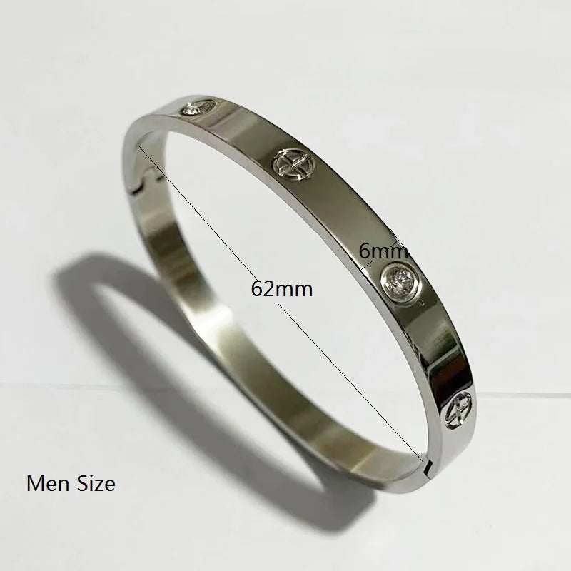 Gold Color Zircon And Cross Nut Nail Bracelet & Bangle