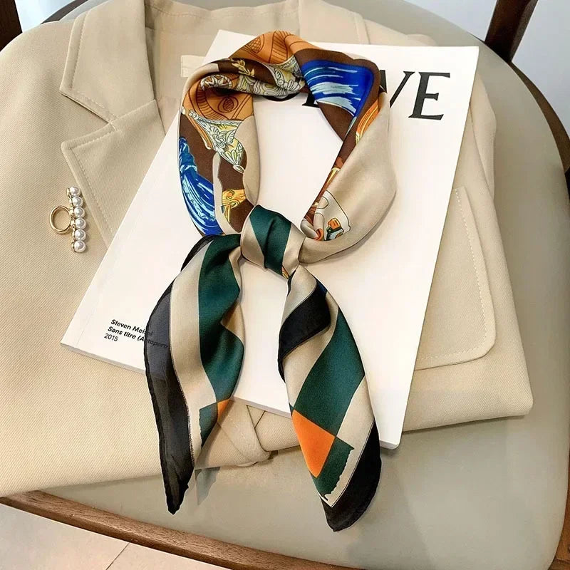 Luxury Silk Square Scarf 
Soft Satin Horse Hairband