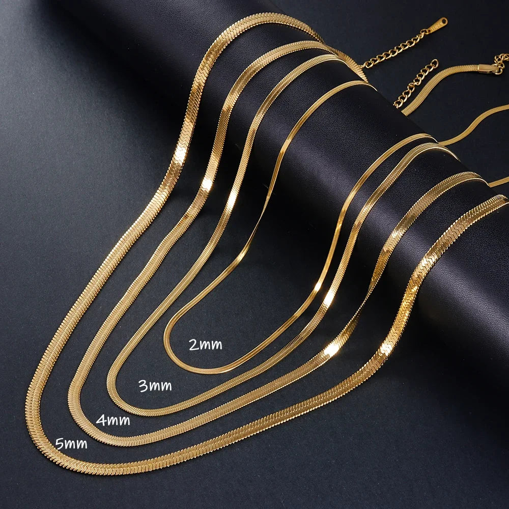 silver Gold Snake Chain Necklace for Women