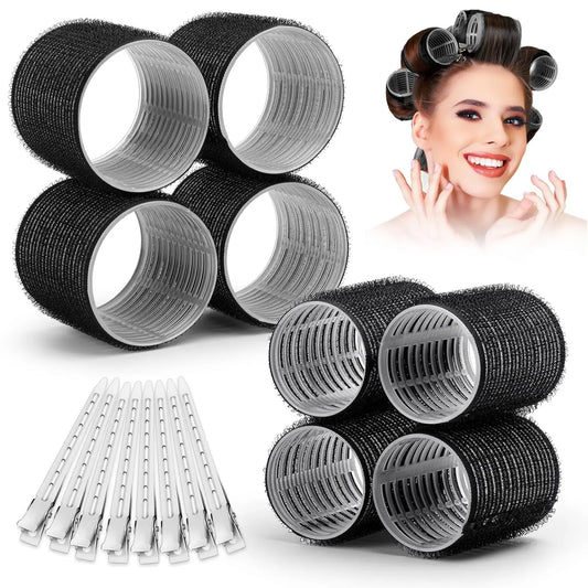 13pcs Black Self Grip Hair Rollers