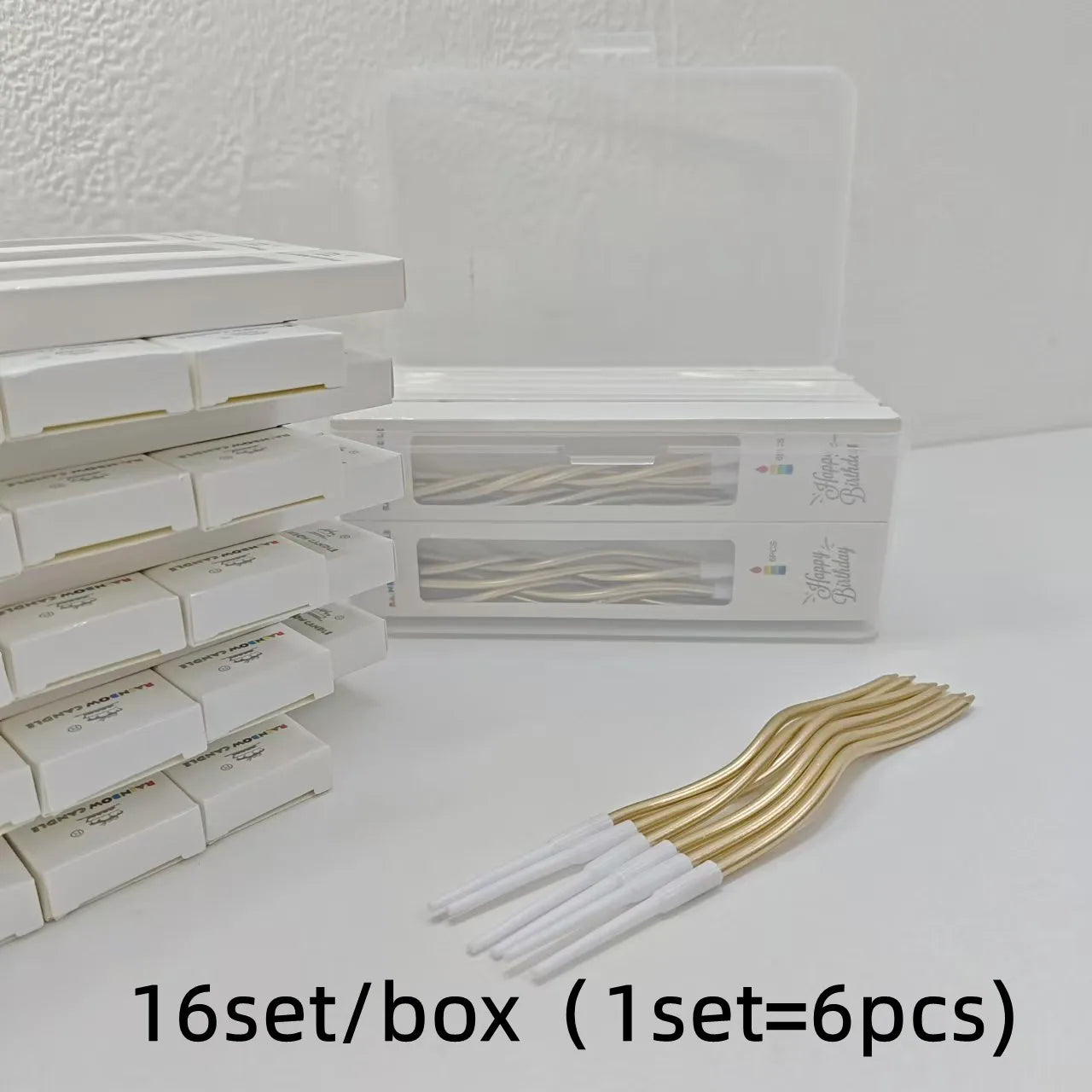 6/120/96Pcs Curved Cake Candles Birthday Baby