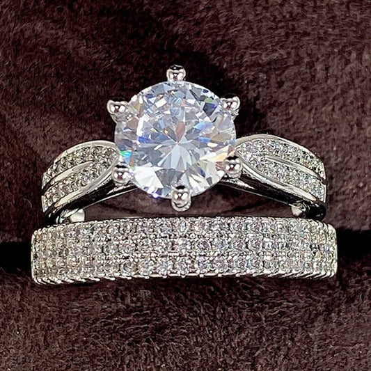 Charm Women Rings Classic Design White Stone