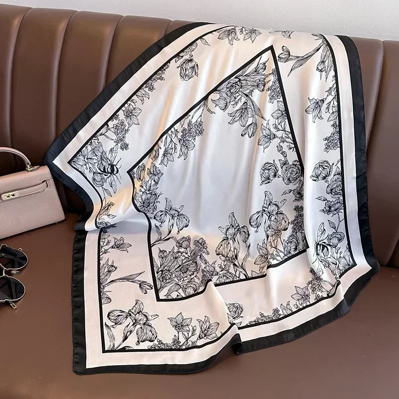 Luxury Silk Square Scarf 
Soft Satin Horse Hairband