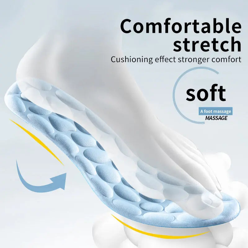Soft Breathable Shock Absorption  4D Cloud Technology Sports Insoles