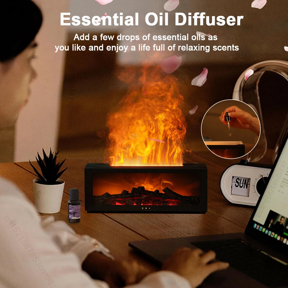 Aroma Humidifier Flame Automatic Fragrance Diffuser With LED Light