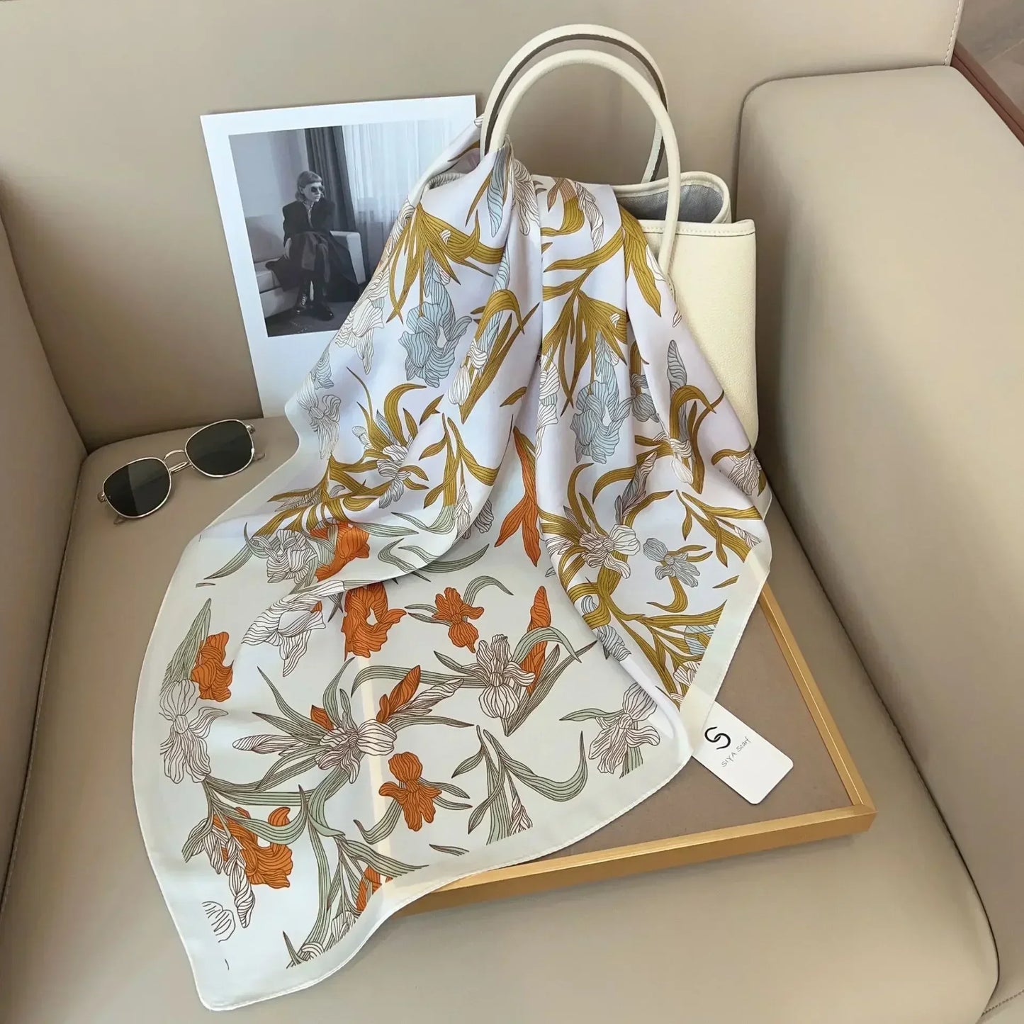 Luxury Silk Square Scarf 
Soft Satin Horse Hairband
