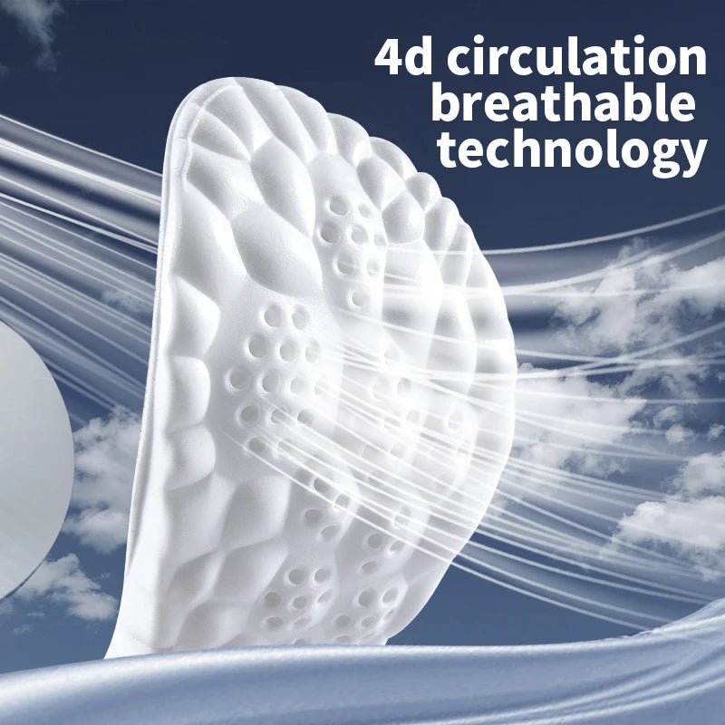 Soft Breathable Shock Absorption  4D Cloud Technology Sports Insoles