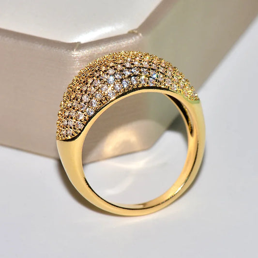 Real 18k Gold Luxury Full Diamond Fine Jewelry