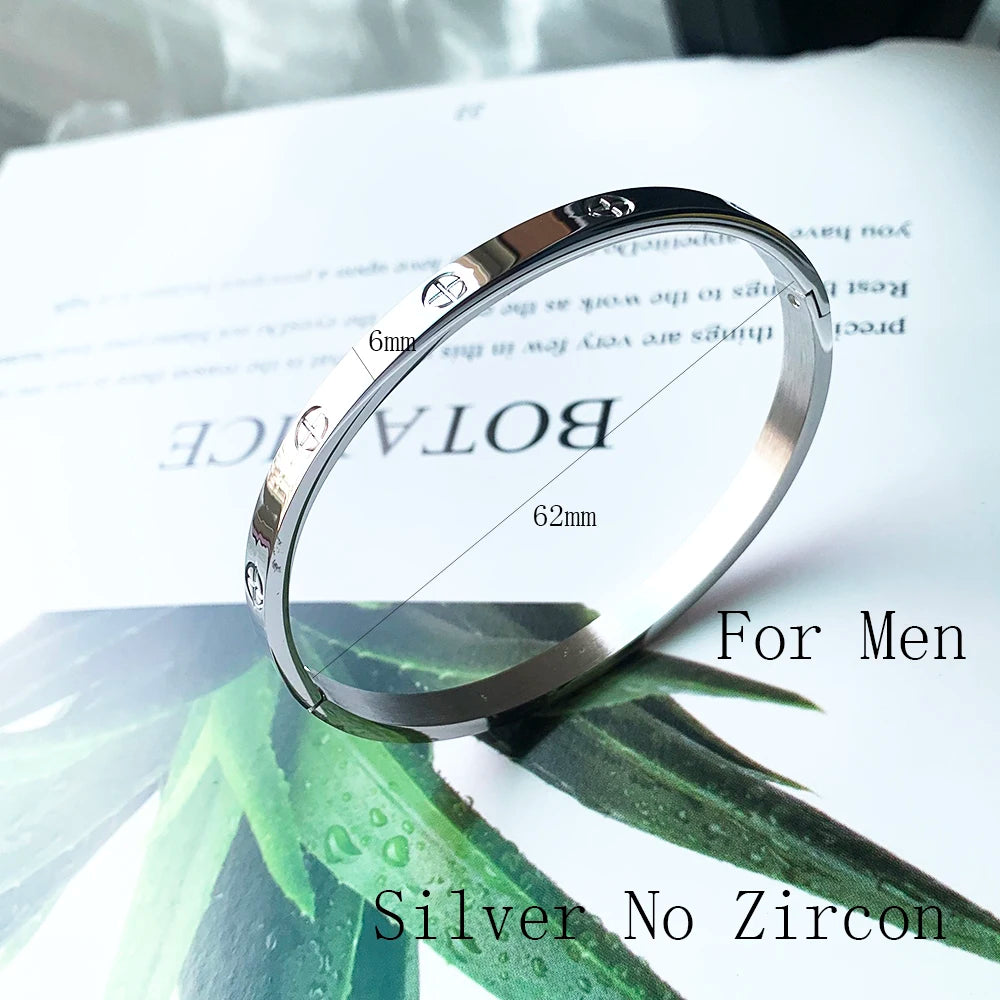 Gold Color Zircon And Cross Nut Nail Bracelet & Bangle