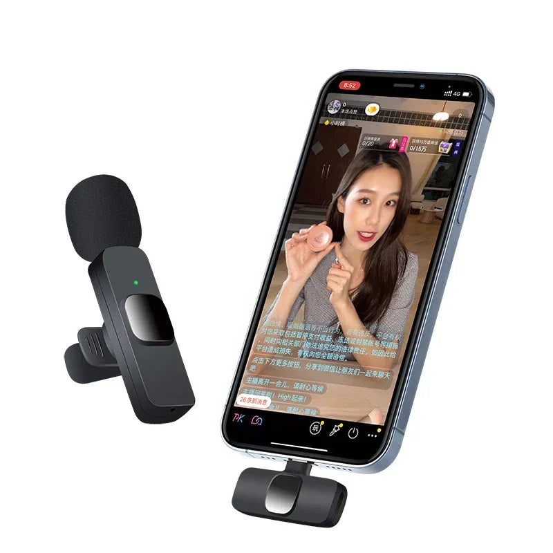 Wireless Lavalier Mic Audio Video Recording microphone