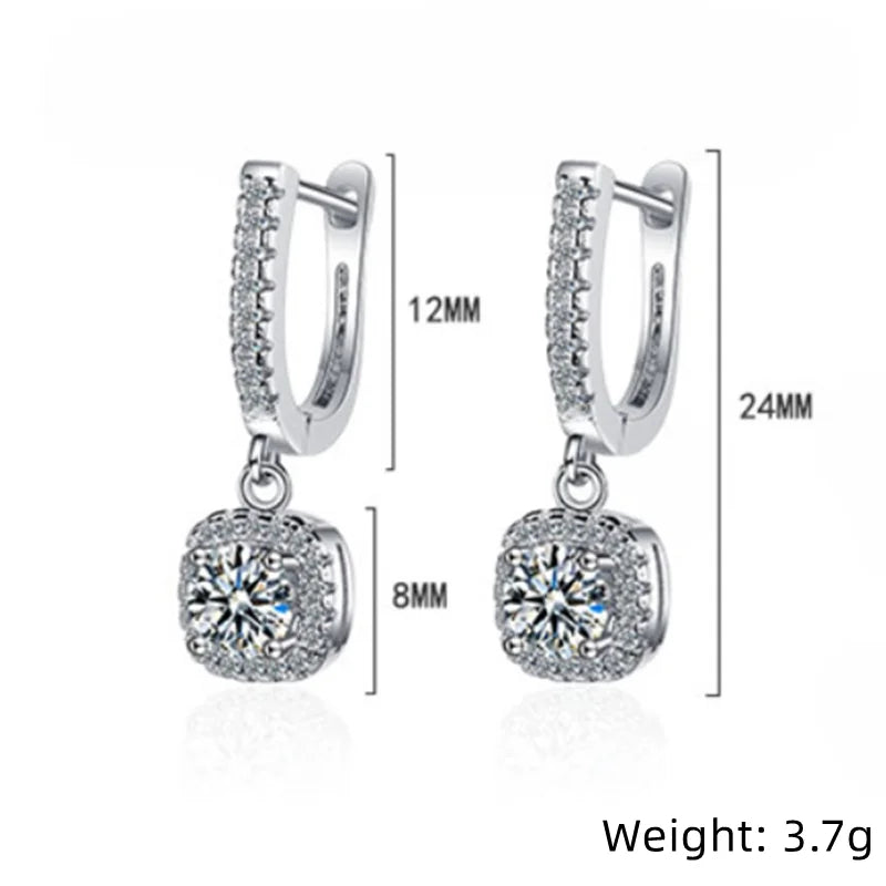 2CT Moissanite  Hoop Earring