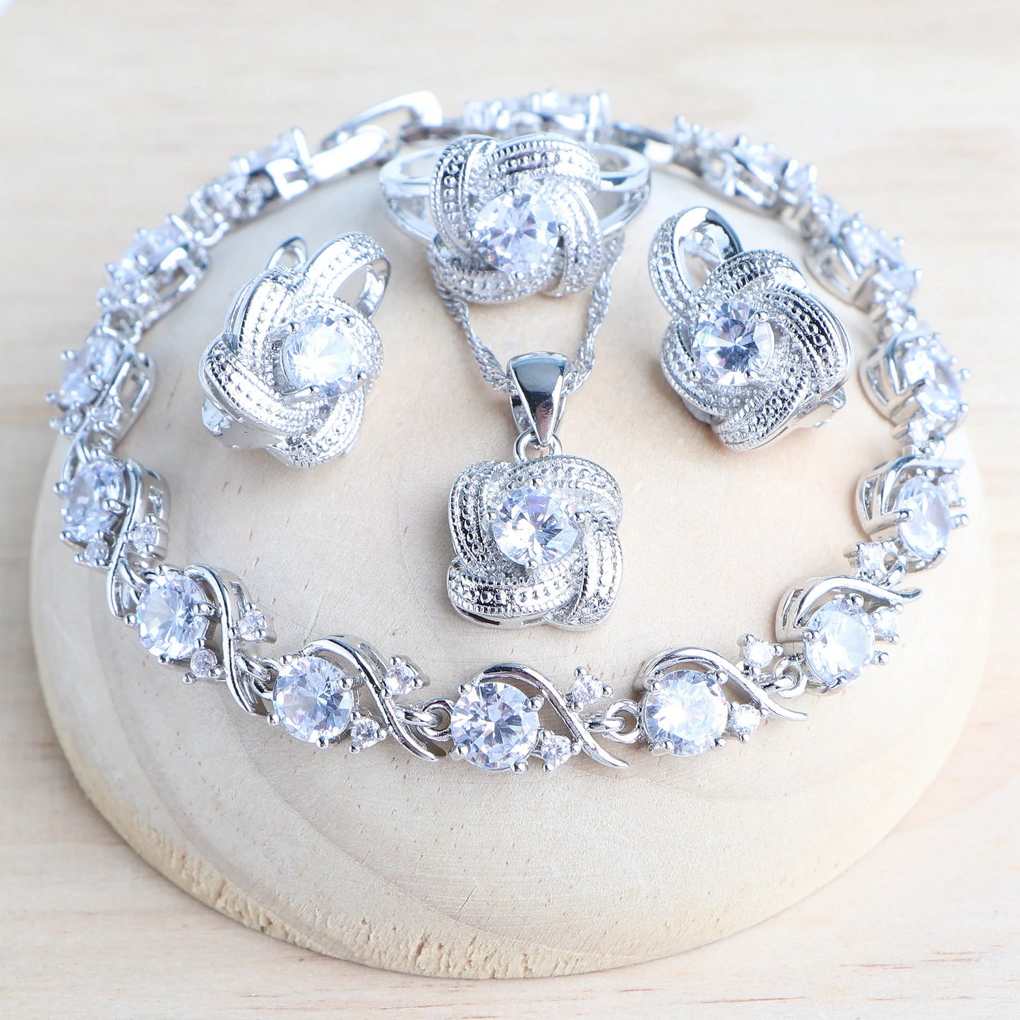 Blue Zirconia Jewelry Sets 925 Sterling Silver