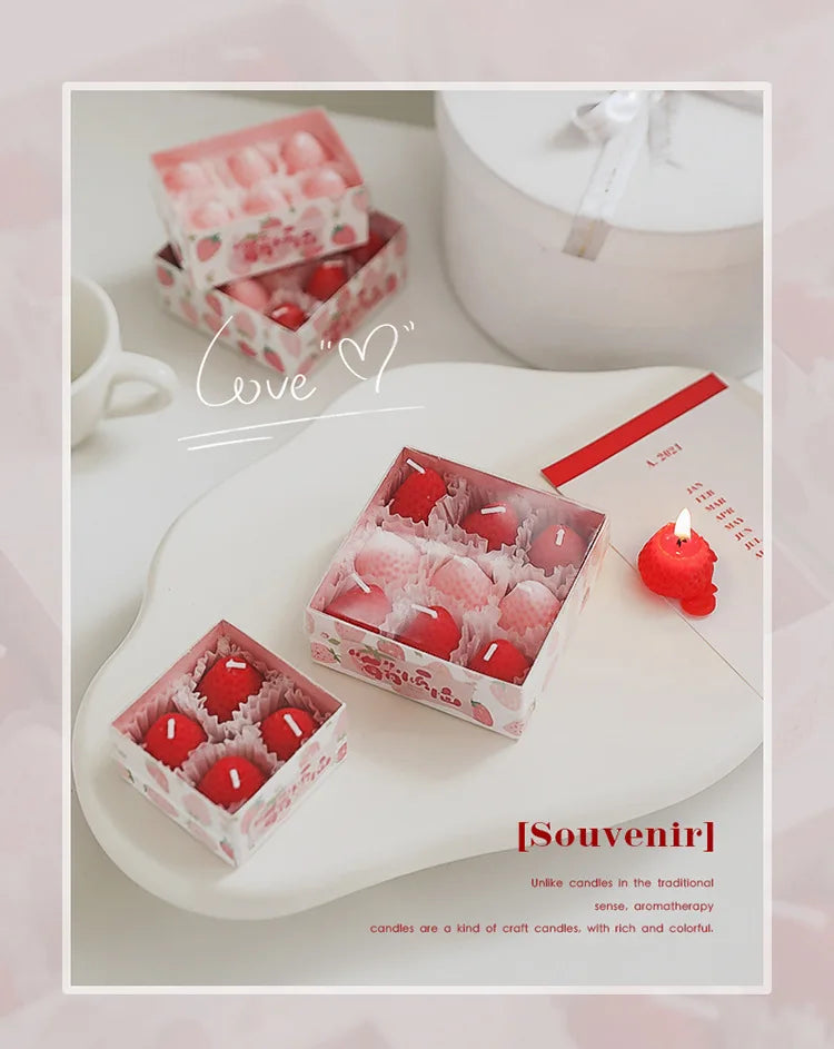 Strawberry Candles Soy Wax Aromatherapy