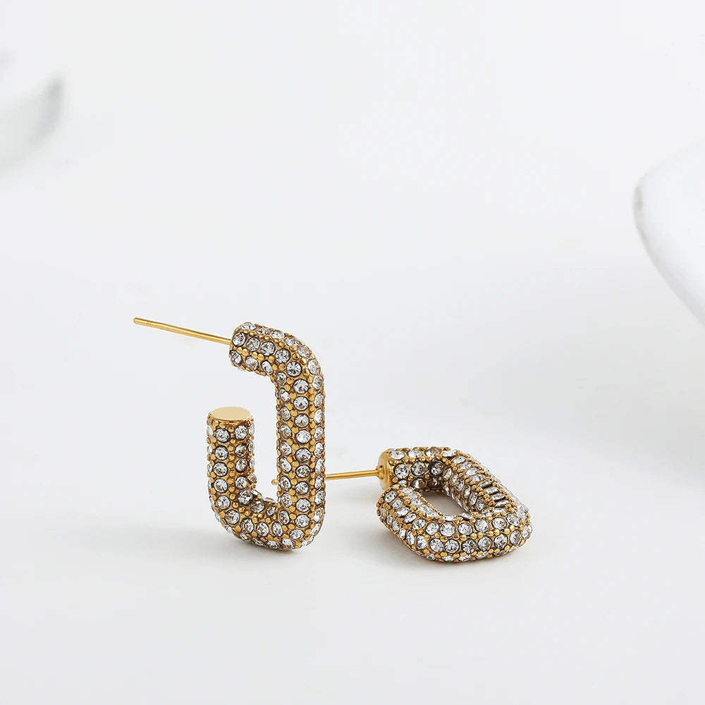 Fashion CZ Zircon Round Huggie Hoop Earrings