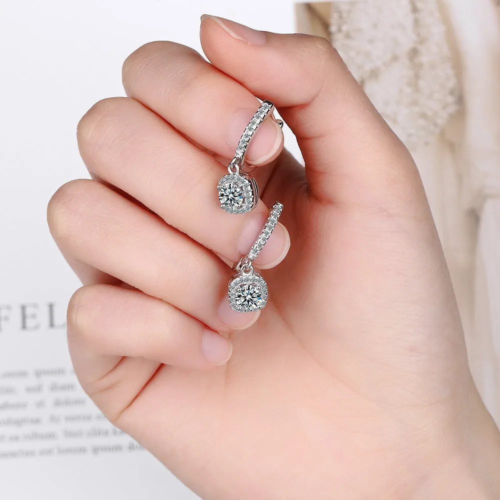 2CT Moissanite  Hoop Earring