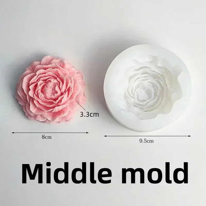 New 3D Rose Bouquet Candle Silicone Mold