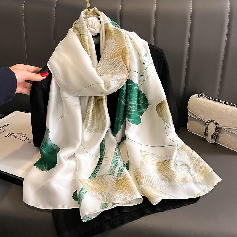 Luxury Brand Satin Headband Hijab Bandana Turban Foulard
