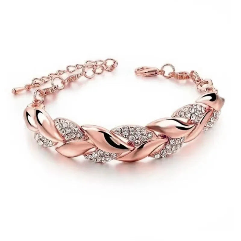 Luxury Charm Love Braided Leaf Bracelet
