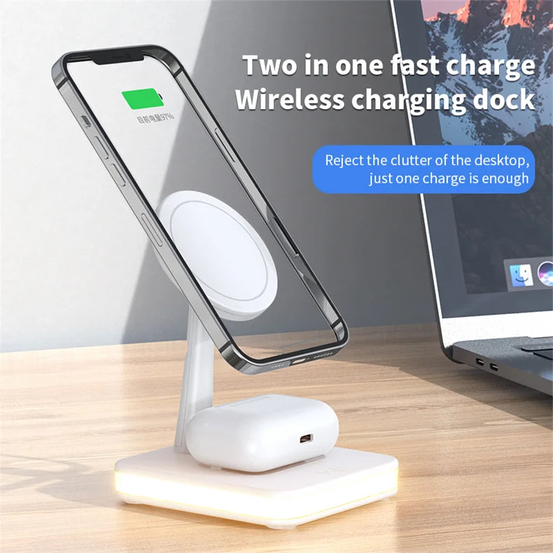 3 In 1 Magnetic Wireless Charger  For iPhone , Apple Watch ,Airpods