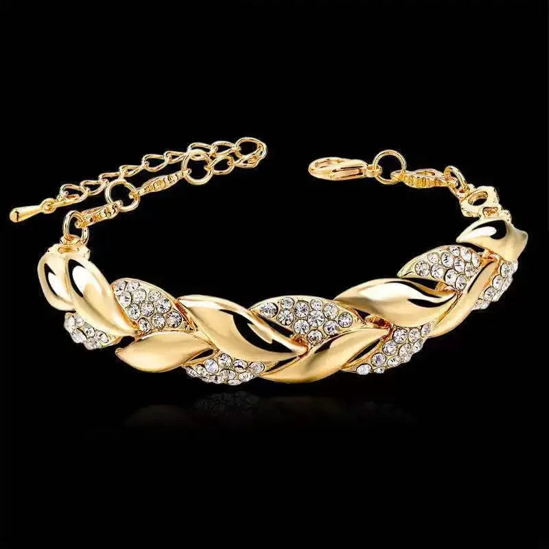 Luxury Charm Love Braided Leaf Bracelet
