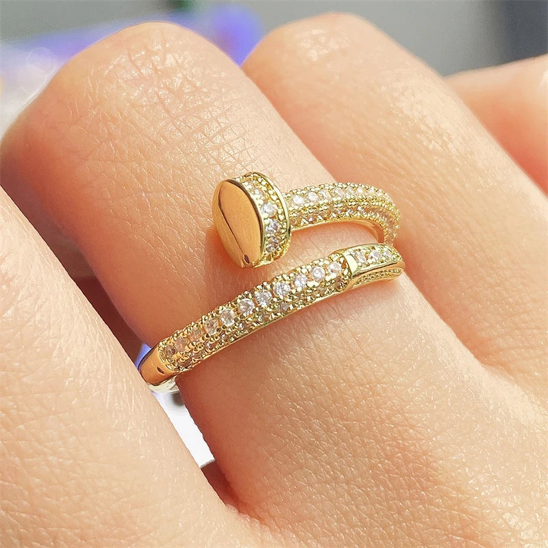 Fashion Punk Cubic Zirconia Ring