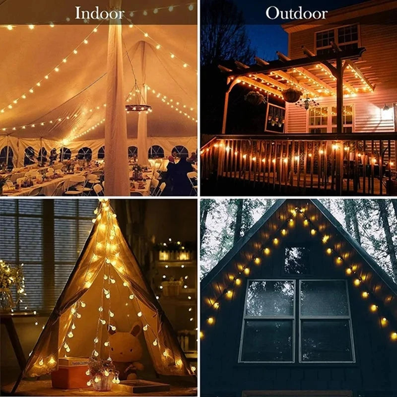 1.5-10m LED Crystal Ball Garland String Lights Indoor Decor