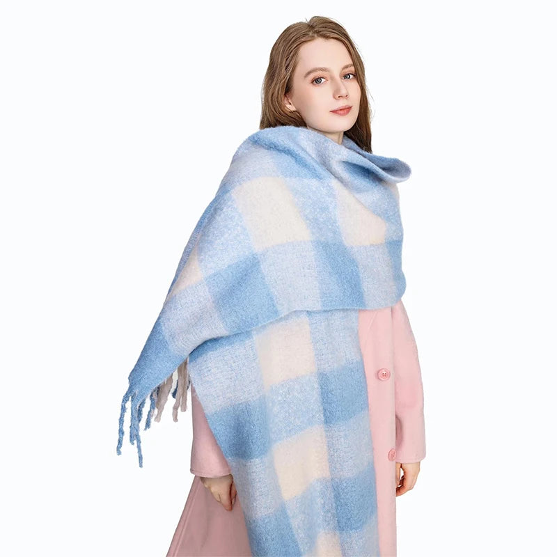 Luxury Cashmere Bright Solid Colors Scarf Winter Shawl