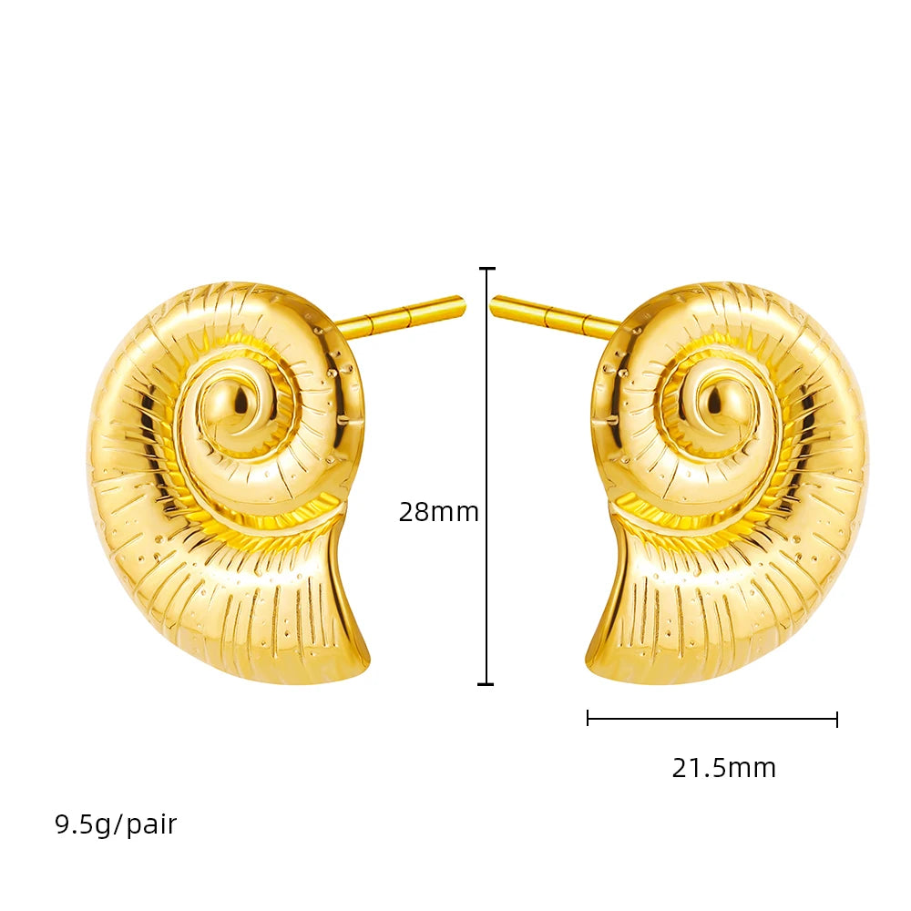 Stainless Steel Smooth Round Tube Chunky Hoop Earrings