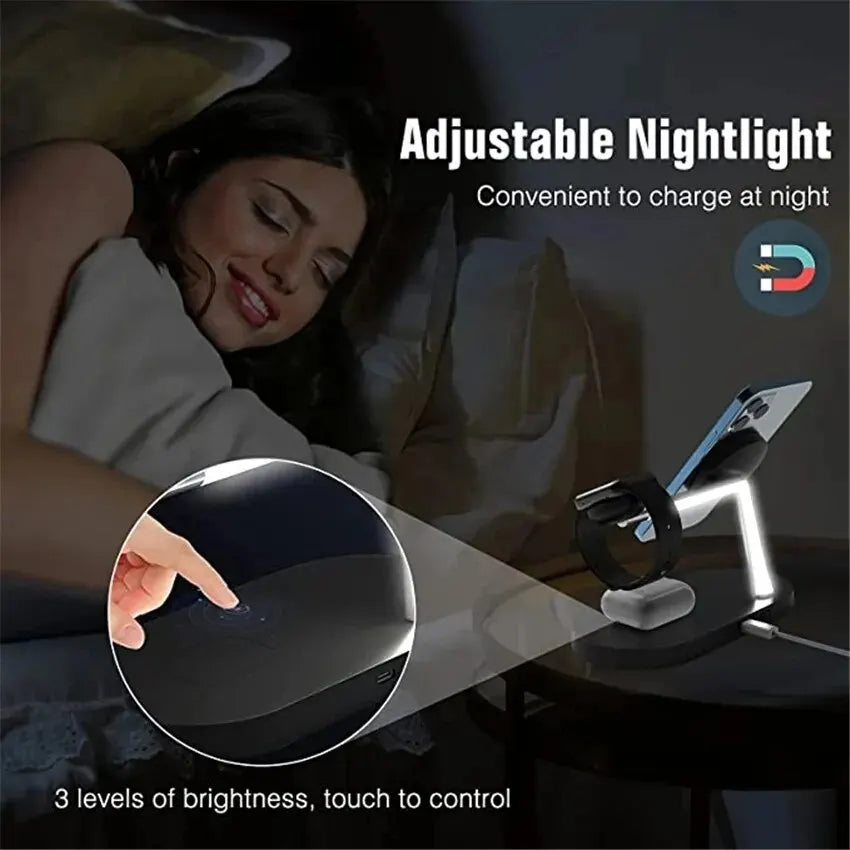 3 In 1 Magnetic Wireless Charger  For iPhone , Apple Watch ,Airpods