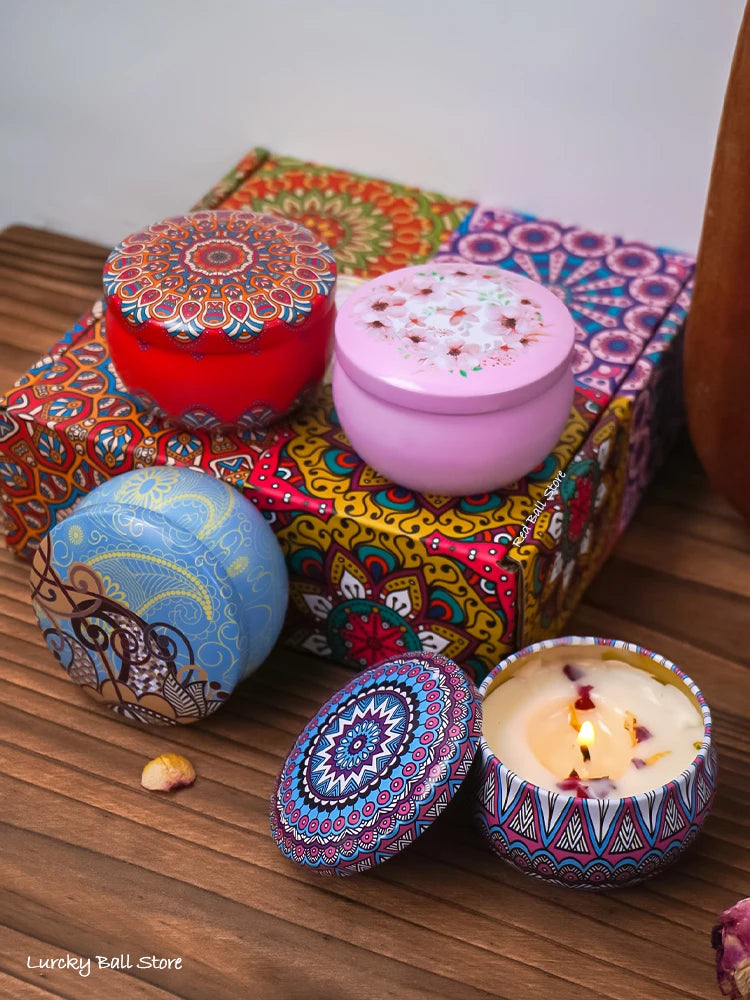 4Pcs/Box Fragrance Scented Candle Set Gift Islamic Arabian Patterns
