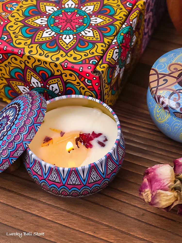4Pcs/Box Fragrance Scented Candle Set Gift Islamic Arabian Patterns