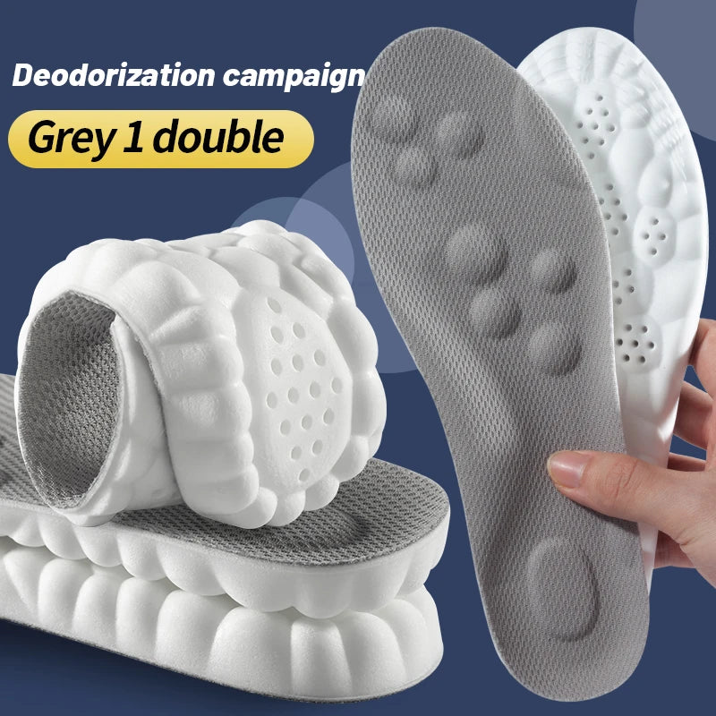 Soft Breathable Shock Absorption  4D Cloud Technology Sports Insoles