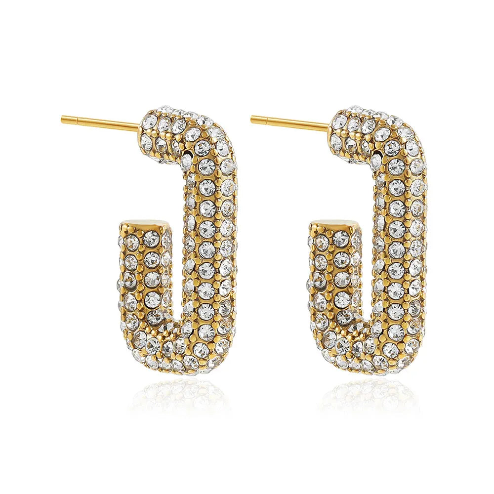 Fashion CZ Zircon Round Huggie Hoop Earrings