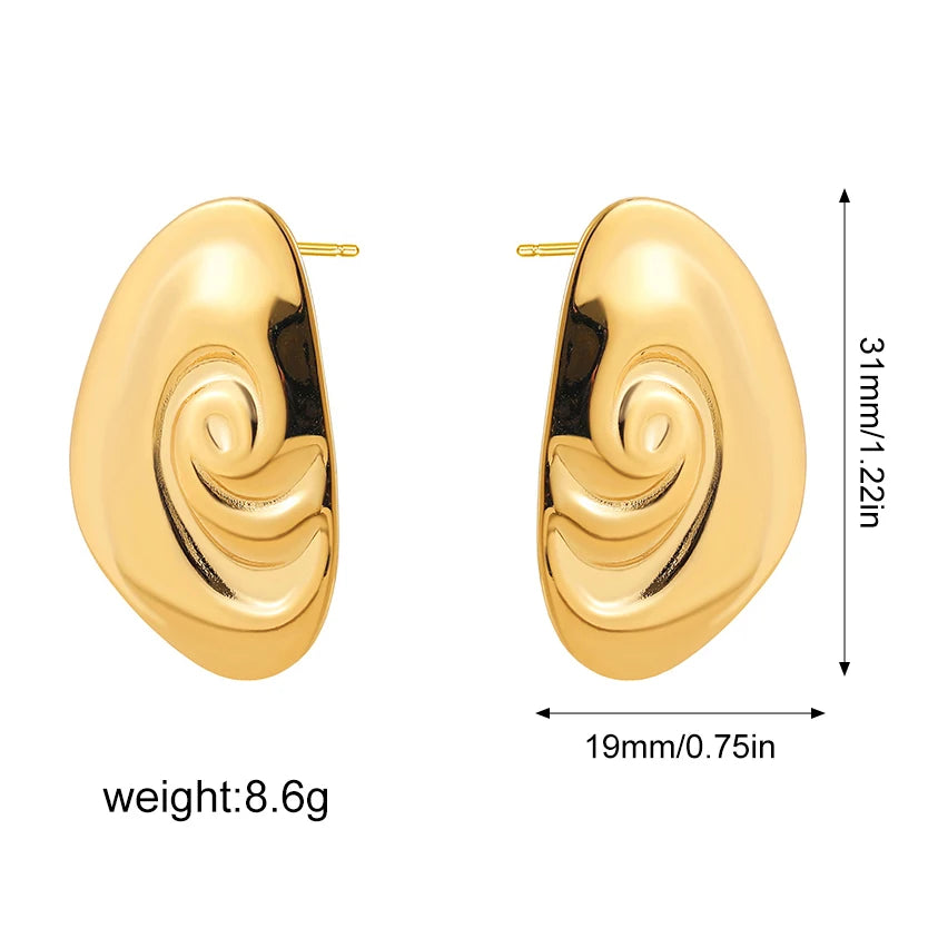 Stainless Steel Smooth Round Tube Chunky Hoop Earrings