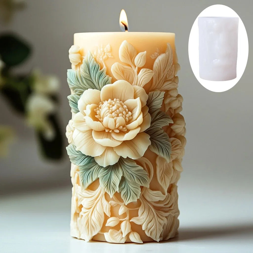 3D Blooming Lily flower candle