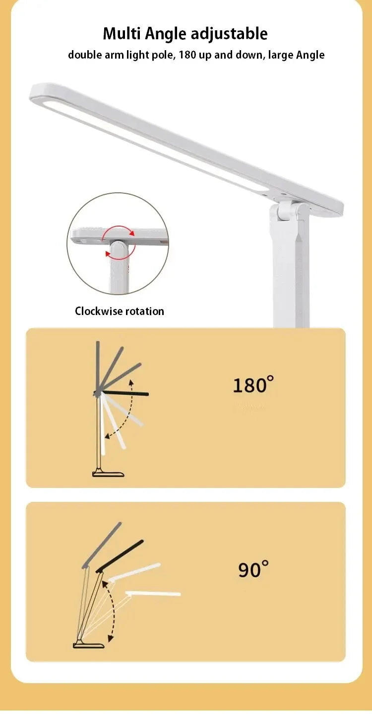 Folding Table Lamp Eye Protection Touch Dimmable LED