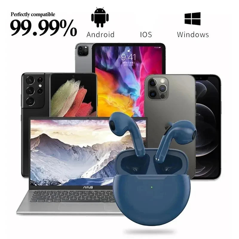 Original Air Pro 6 TWS Wireless Bluetooth Headset 5.3 Headphone Mini Earphone with Mic Charging Box