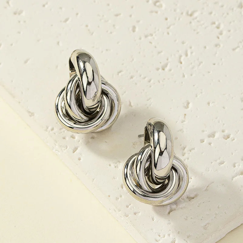 Gold Silver Color Knot Hoop Earring