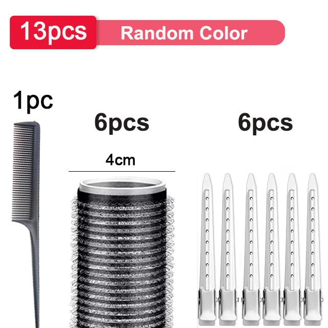 13pcs Black Self Grip Hair Rollers